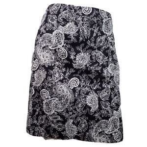 Lauren Ralph Lauren Black White Paisley Print Straight Skirt Size 4